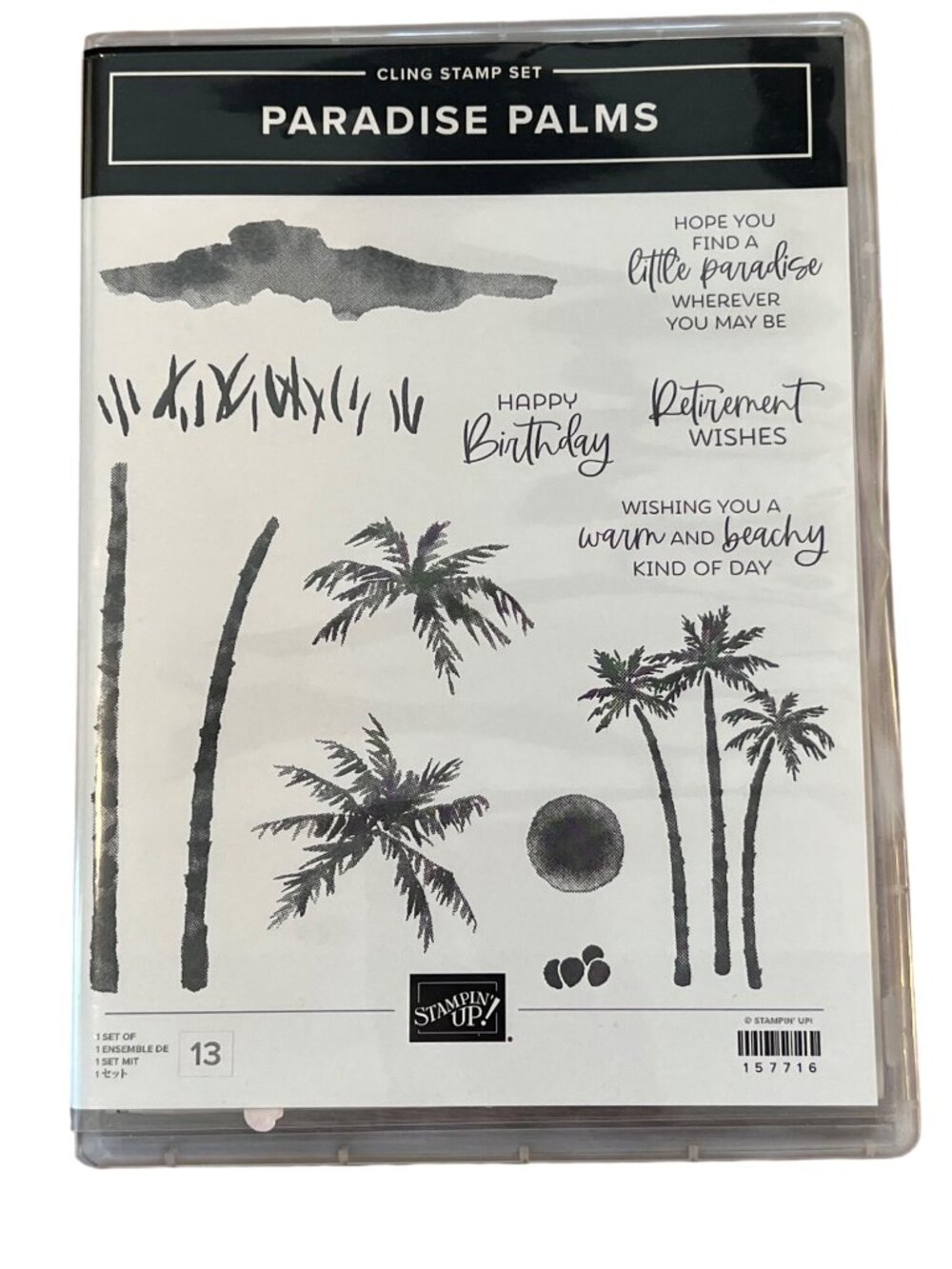 Stampin' Up! Paradise Palms Cling Stamp Set & Dies Cardmaking Crafting Supply